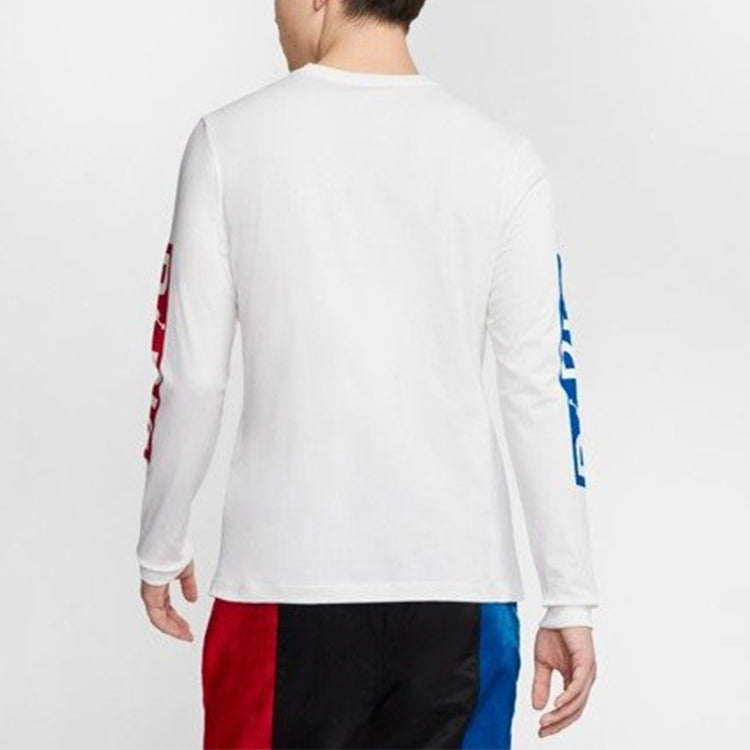 Air Jordan Chest Round Neck Pullover Long Sleeves T-Shirt Men's White BQ8382-101