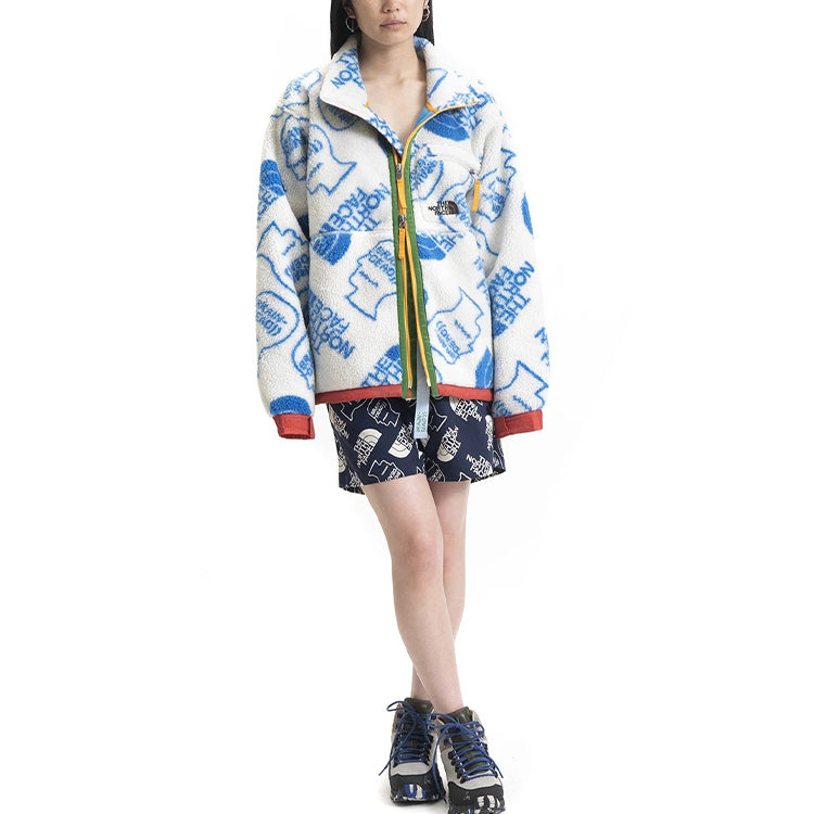 Men's THE NORTH FACE x Brain Dead Crossover Full Print polar fleece Jacket White NF0A52A1-WE9