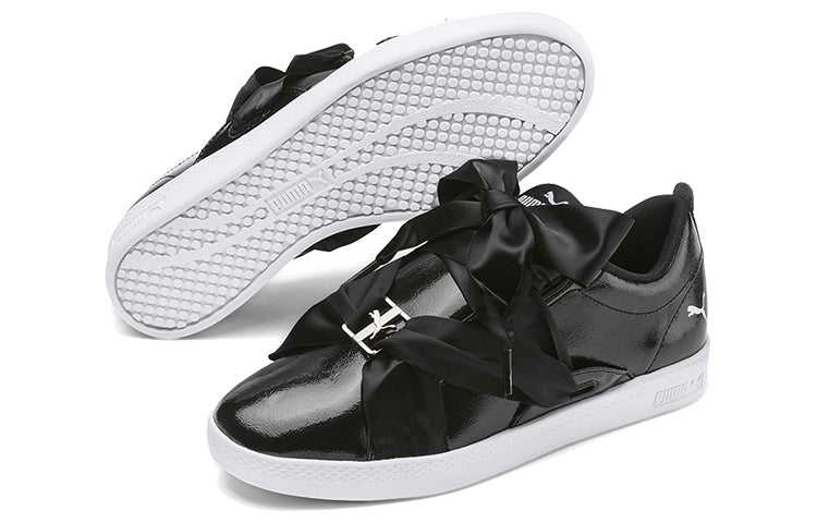 (WMNS) PUMA Smash Bkl Patent Shoes Black/White 369638-02
