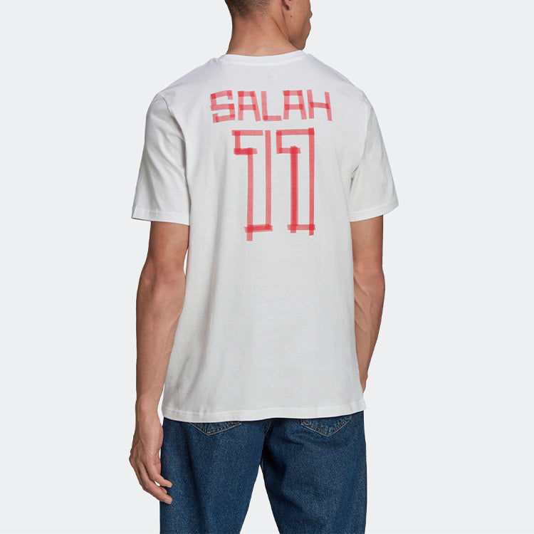 adidas M Salah G T Portrait Alphabet Numeric Printing Soccer/Football Sports Short Sleeve White HA0937