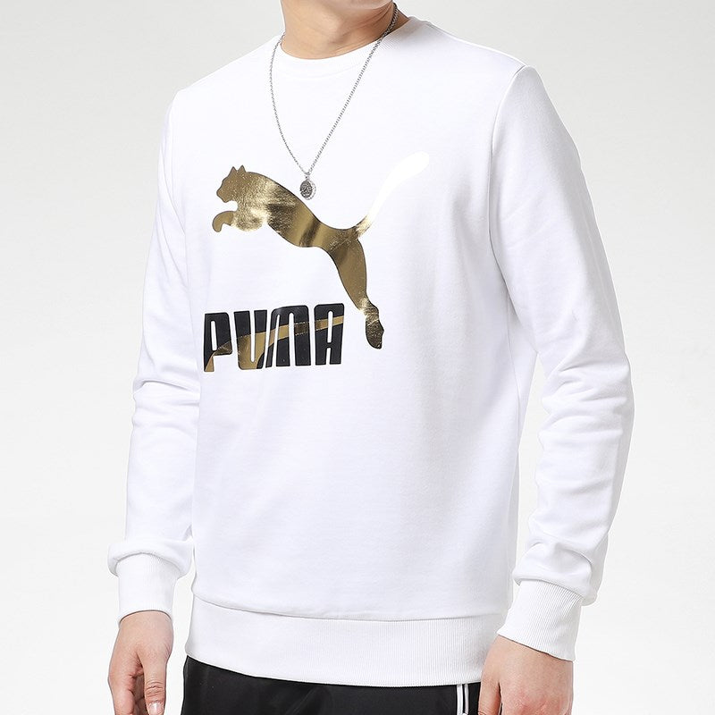 PUMA Archive Metallic Logo Sweater 'White Gold' 531367-02