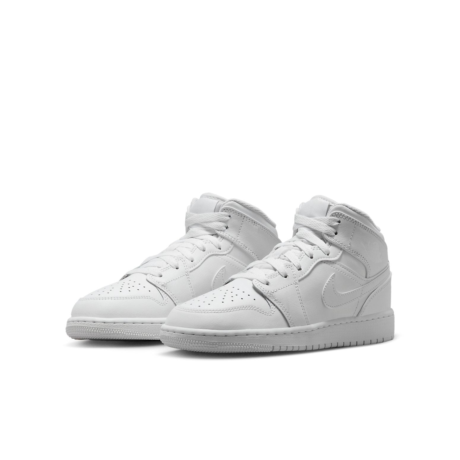 (GS) Air Jordan 1 Mid 'Triple White 2023' 554725-136