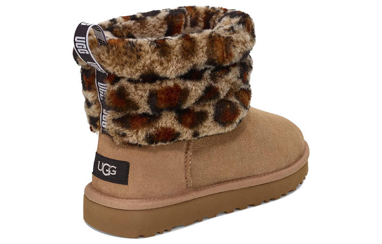 (WMNS) UGG Fluff Mini Quilted Leopard Fleece Lined 'Leopard print' 1105358-AMP