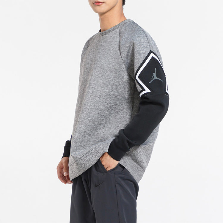 Air Jordan Men's O Neck Long Sleeve Sweatshirt Grey 'Gray Black' 939945-091