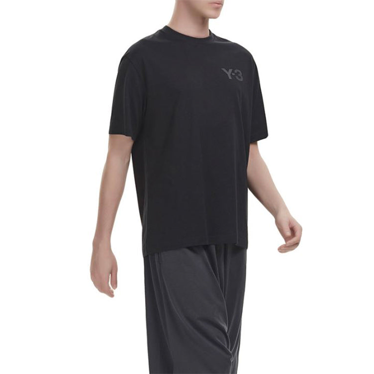 Men's Y-3 Logo Pattern Casual Round Neck Short Sleeve Black DY7137