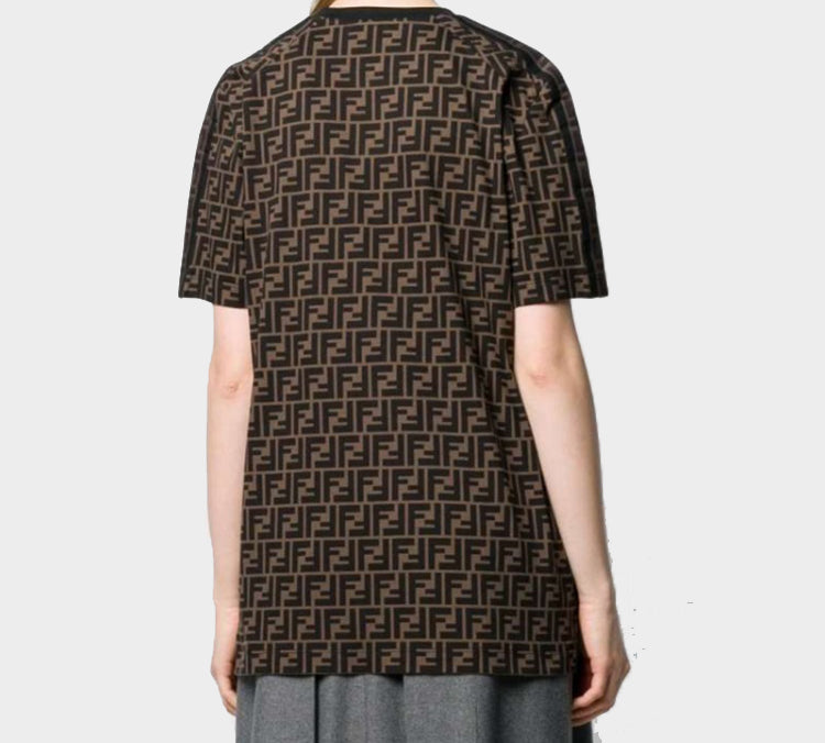FENDI Classic F Printing Short Sleeve Brown FS7074-A5HL-F15NH