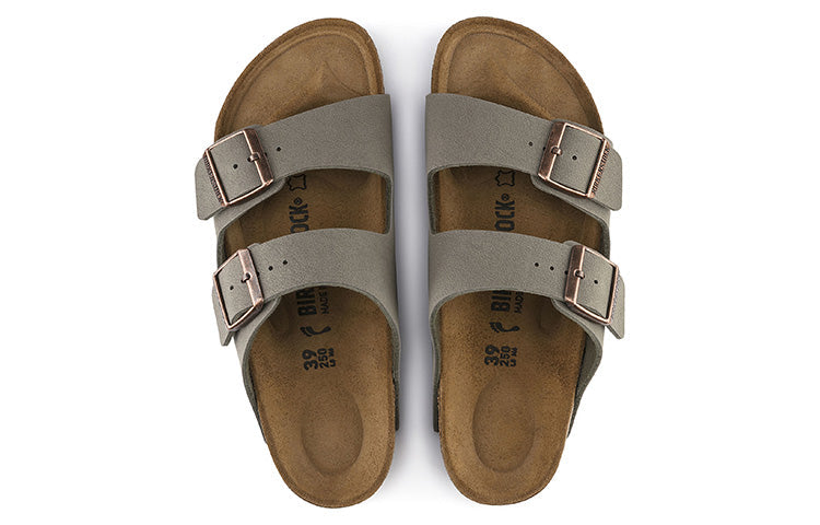 Birkenstock Arizona Birko-Flor Birkibuc Sandals 'Stone' 0151211