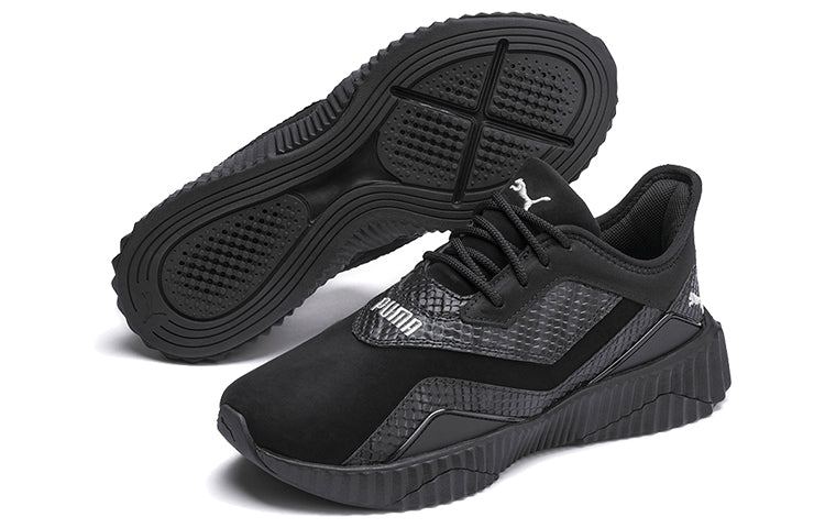 (WMNS) PUMA Defy Stitched Croc Low Top Running Shoes Black/Grey 192628-01
