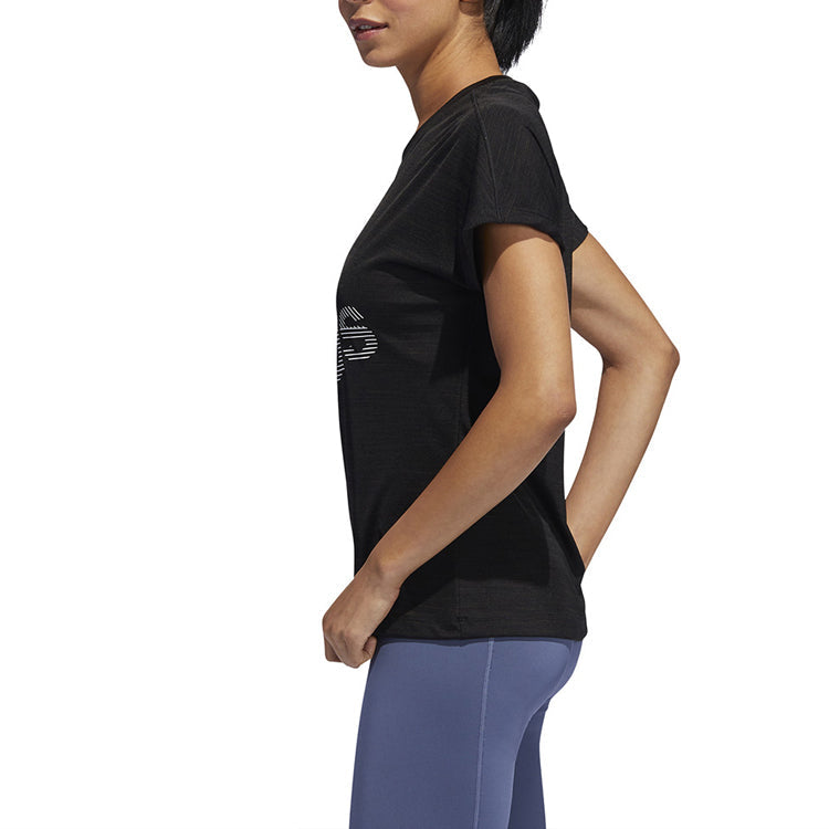 (WMNS) adidas Training Sports Round Neck Short Sleeve 'Black' EB4498