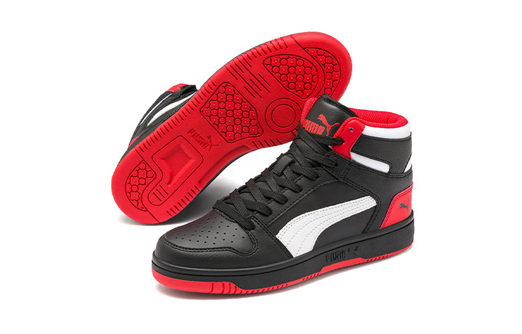 (GS) PUMA Rebound Layup Mid Mid-high Black/White/Red 370486-08