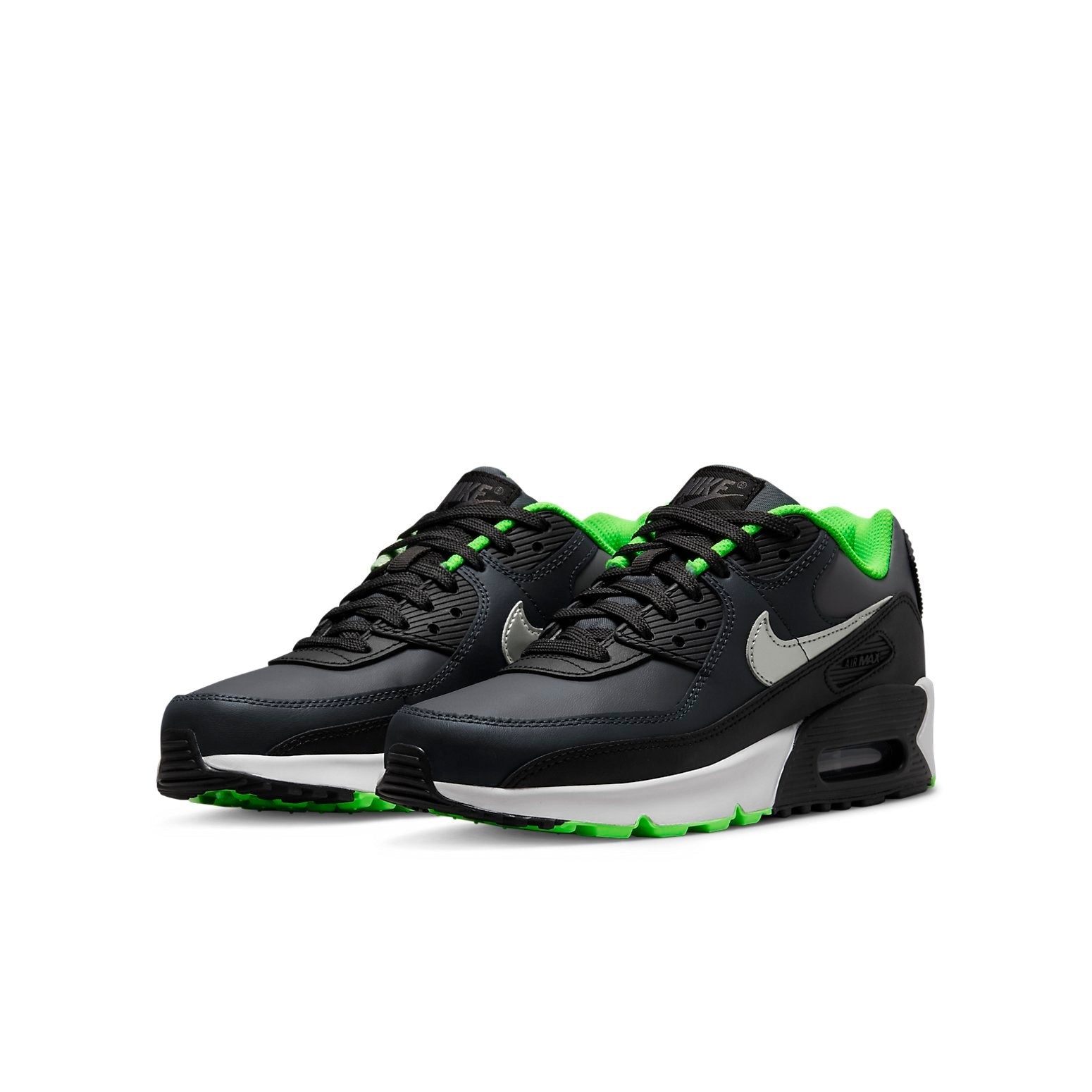 (GS) Nike Air Max 90 Leather 'Black Dark Smoke Grey' CD6864-016