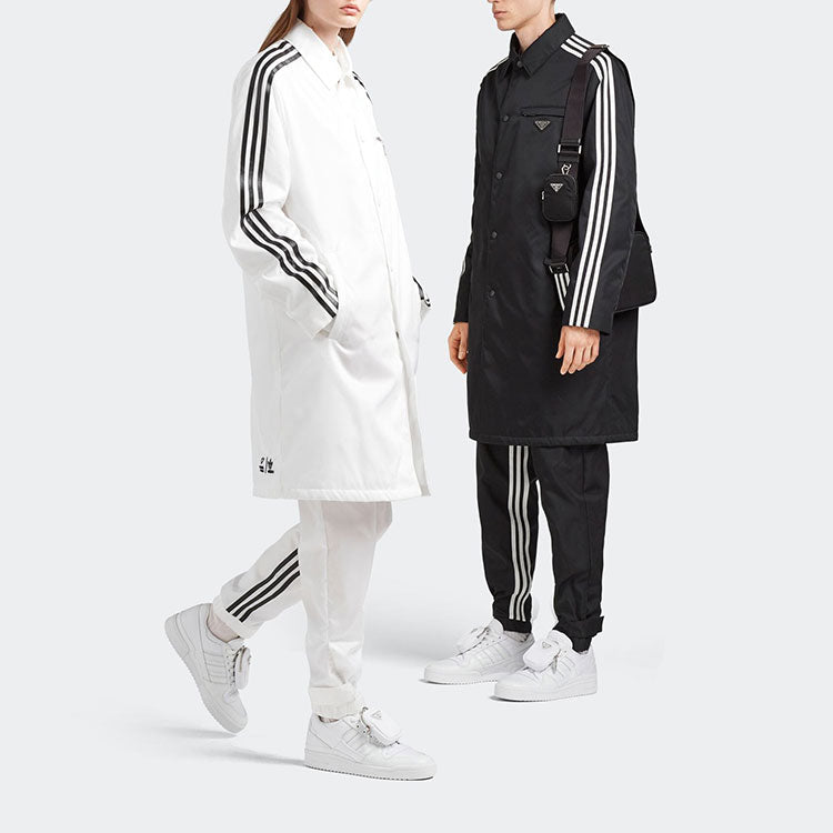 Men's adidas originals Contrasting Colors Stripe Lapel Long Sleeves Sports Jacket Black HN3988