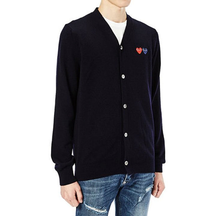 COMME des GARCONS PLAY Cardigan With Double Emblems 'Navy' AZ-N058-051-2