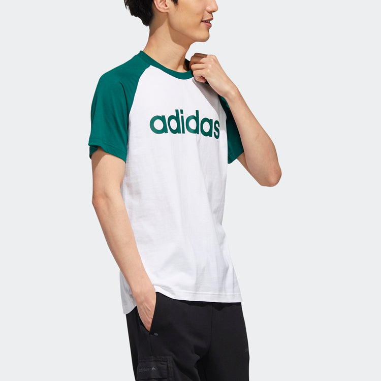adidas neo Casual Sports Round Neck Pullover Short Sleeve Green GJ8940
