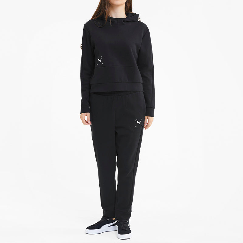 (WMNS) PUMA Nu-Tility Hoodie 'Black White' 585257-01