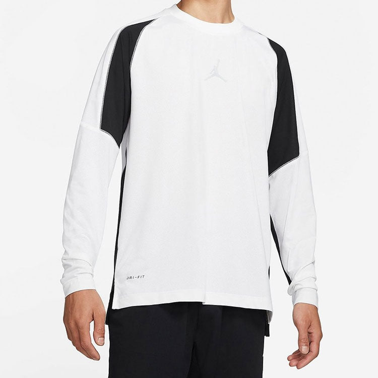 Air Jordan Jumpman Colorblock Quick Dry Round Neck Long Sleeves White CV2352-100
