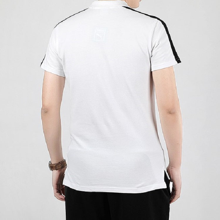 PUMA Iconic T7 Polo Shirt 'White Black' 598250-02