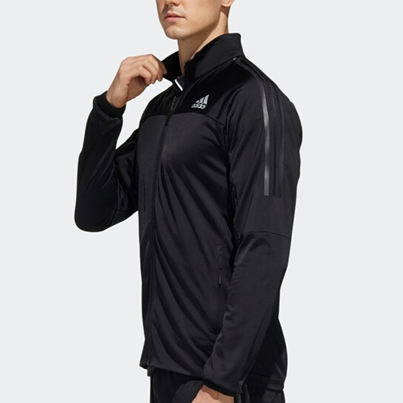 adidas 3s Knit Jkt Tennis Sports Stand Collar Jacket Black FS3771
