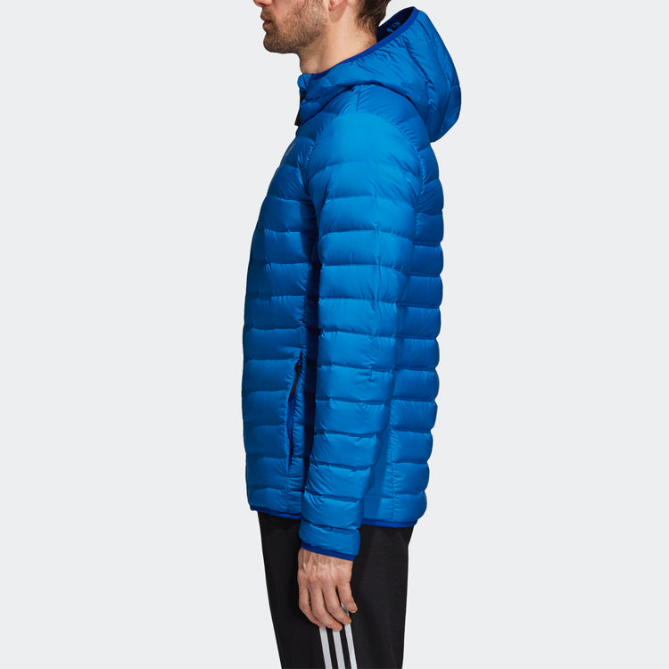 adidas Outdoor protection against cold Stay Warm Sports hooded down Jacket Blue CY8737