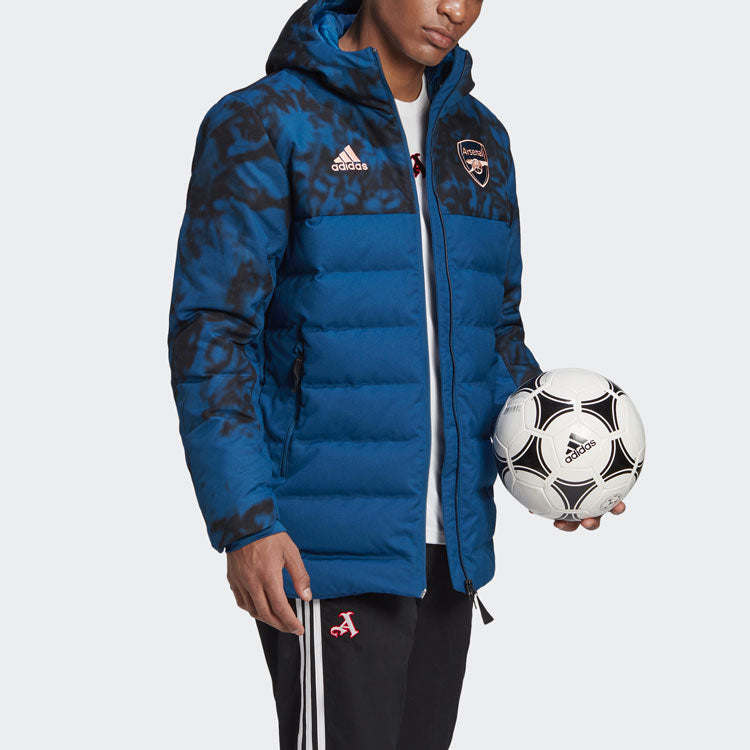 adidas Arsenal Soccer/Football Sports hooded down Jacket Blue FQ6931