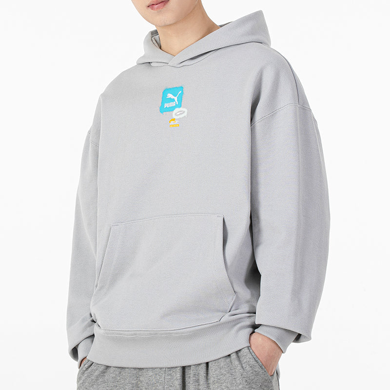 PUMA Oversize Trend Graphic Logo Hoodie 'Grey' 536061-19