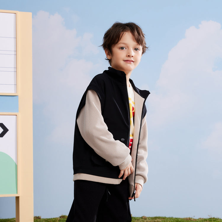 (GS) Converse Full Zip Jacket Asia Sizing 'Black White' CV2312029GS-001