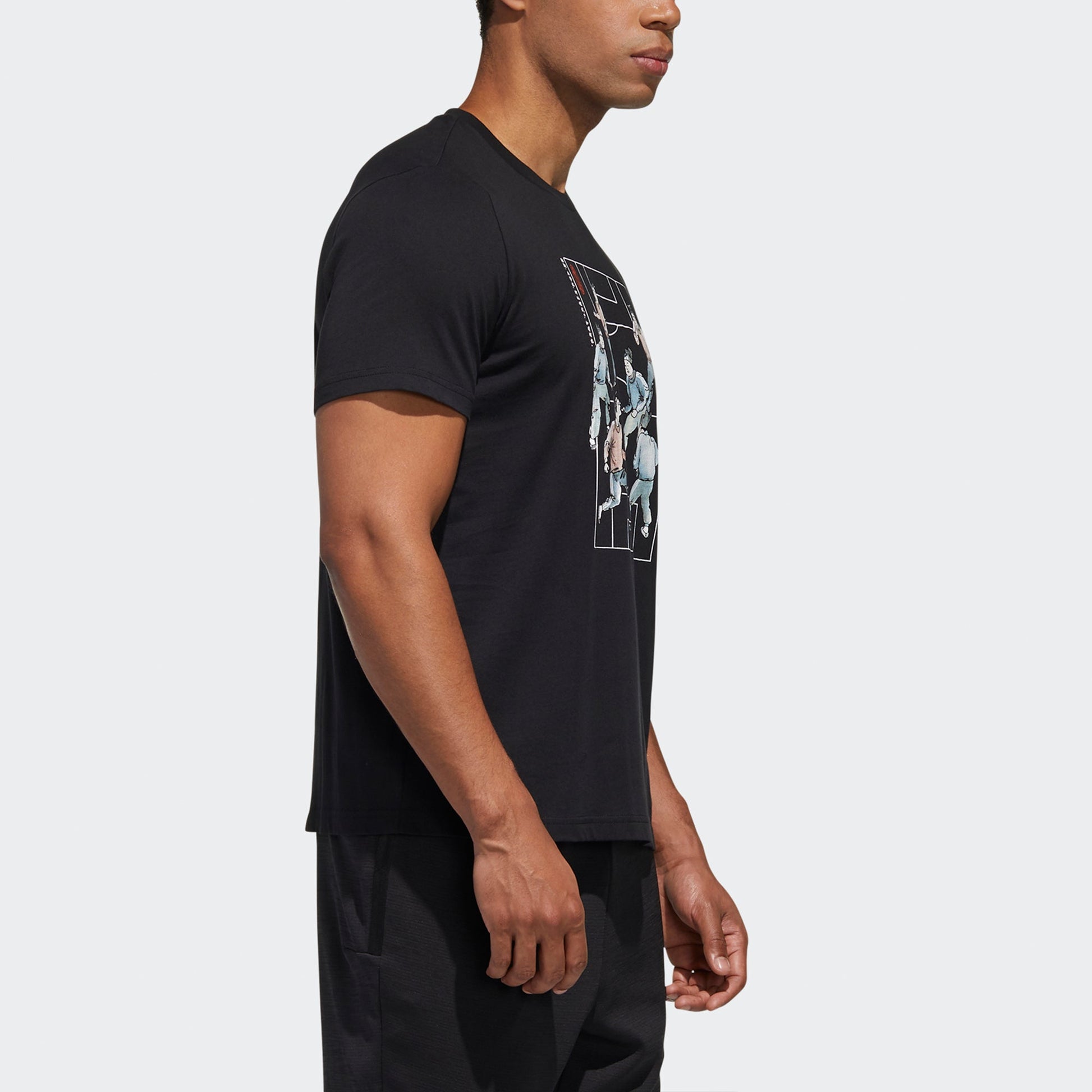 adidas Ub Gfx Tee 2 Funny Printing Sports Short Sleeve Black GF3988