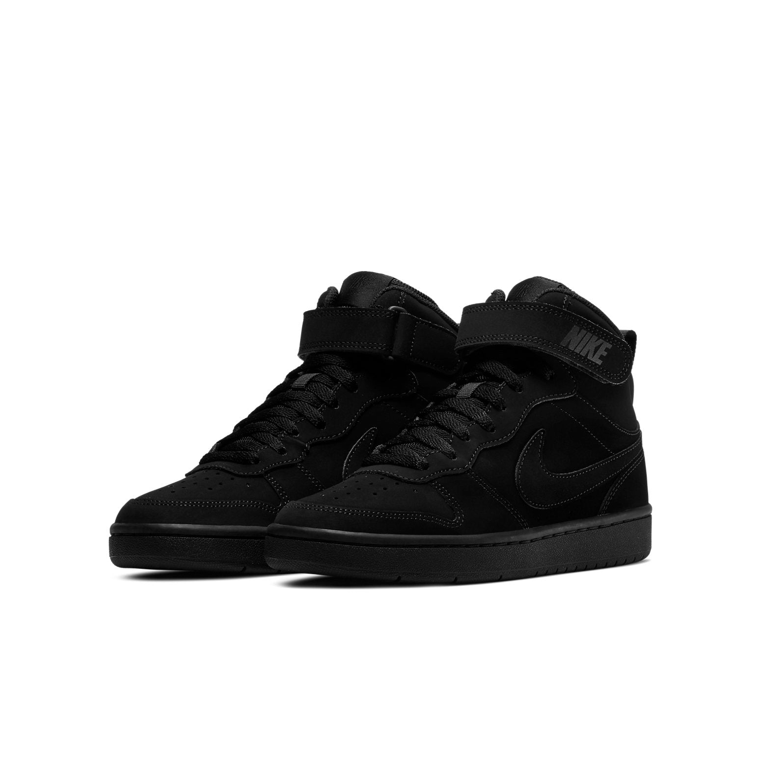 (GS) Nike Court Borough Mid 2 'Triple Black' CW5867-001