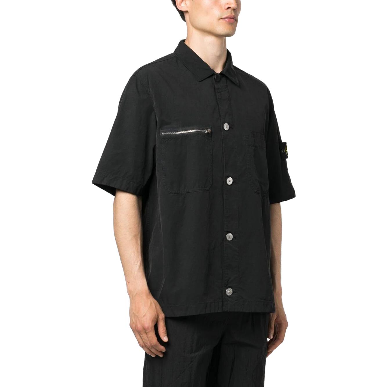 STONE ISLAND Zip Pocket Shirt 'Black' 781511429-V0029