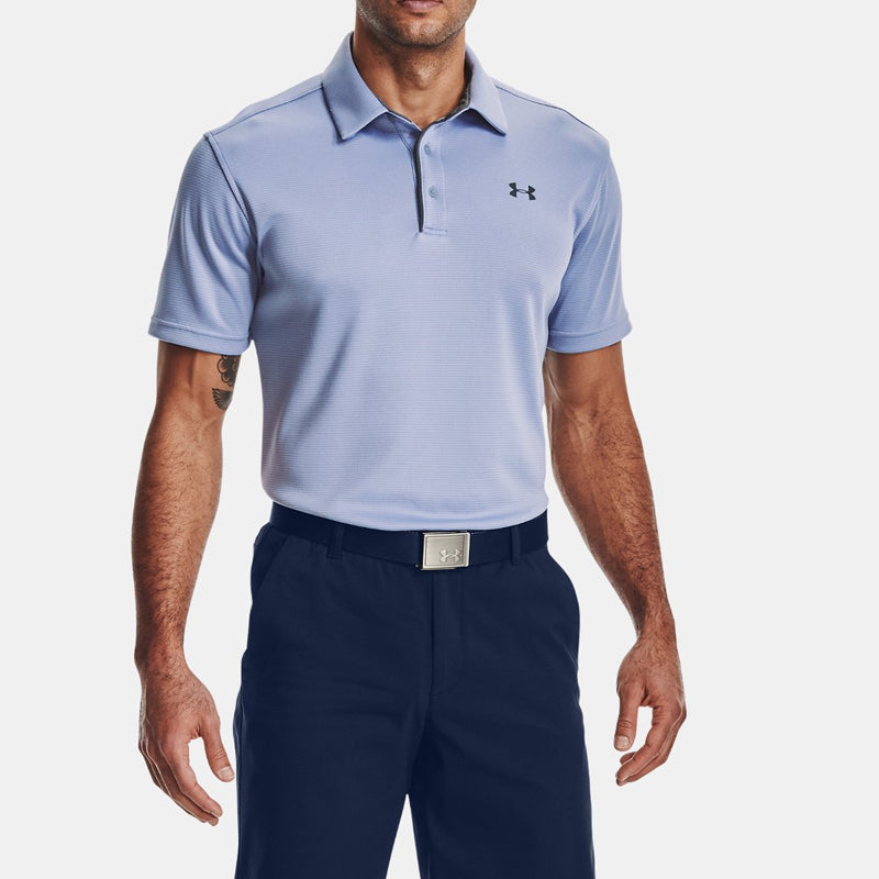 Men's Under Armour Tech Golf Breathable Sports Short Sleeve Polo Shirt Blue 1290140-420