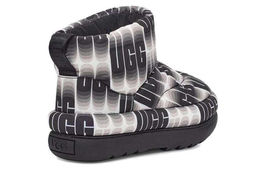 (WMNS) UGG Classic Maxi Wavelength Mini Boot 'Black and White' 1132915-BWHT