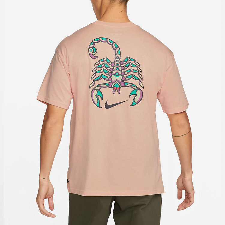 Nike Casual Sports animal Pattern Skateboard Short Sleeve Orange Pink DQ1849-800