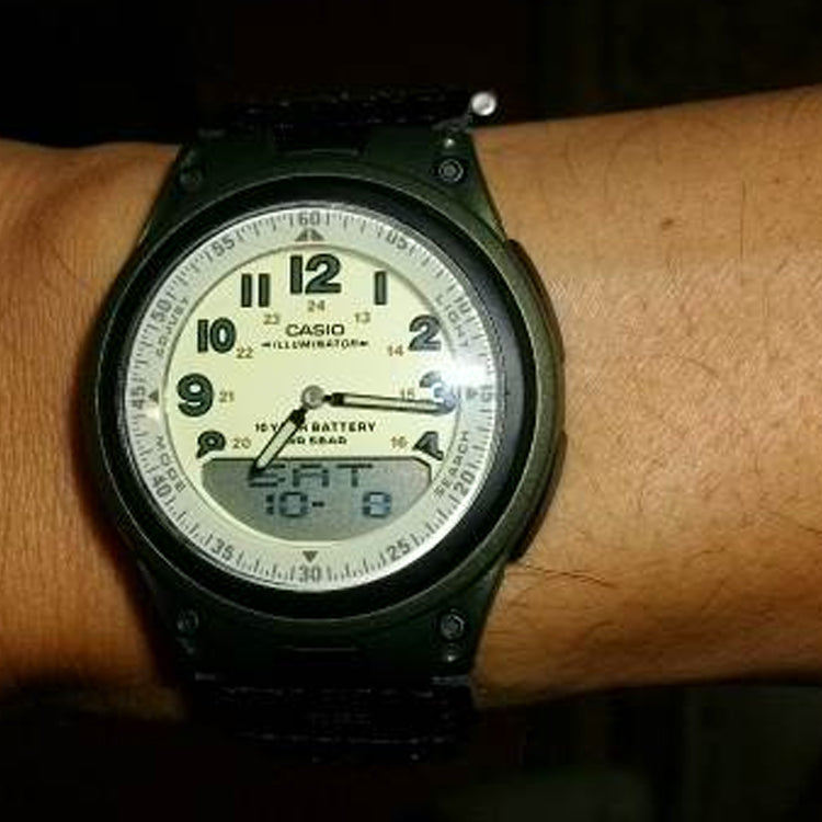 CASIO Waterproof Sports Shockproof Mens Army Green Analog/Digital Combo AW-80V-3BJF