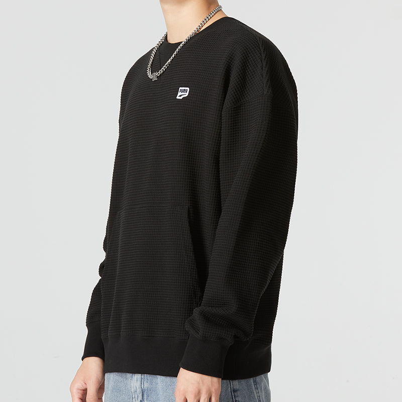 PUMA Downtown Waffle Crewneck Sweatshirt 'Black' 537730-01