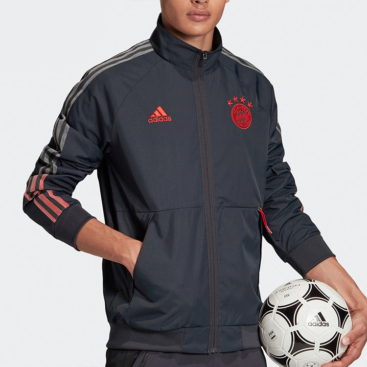 adidas FCB Anthem JKT Bayern Munich Soccer/Football Training Sports Jacket Gray FR3985