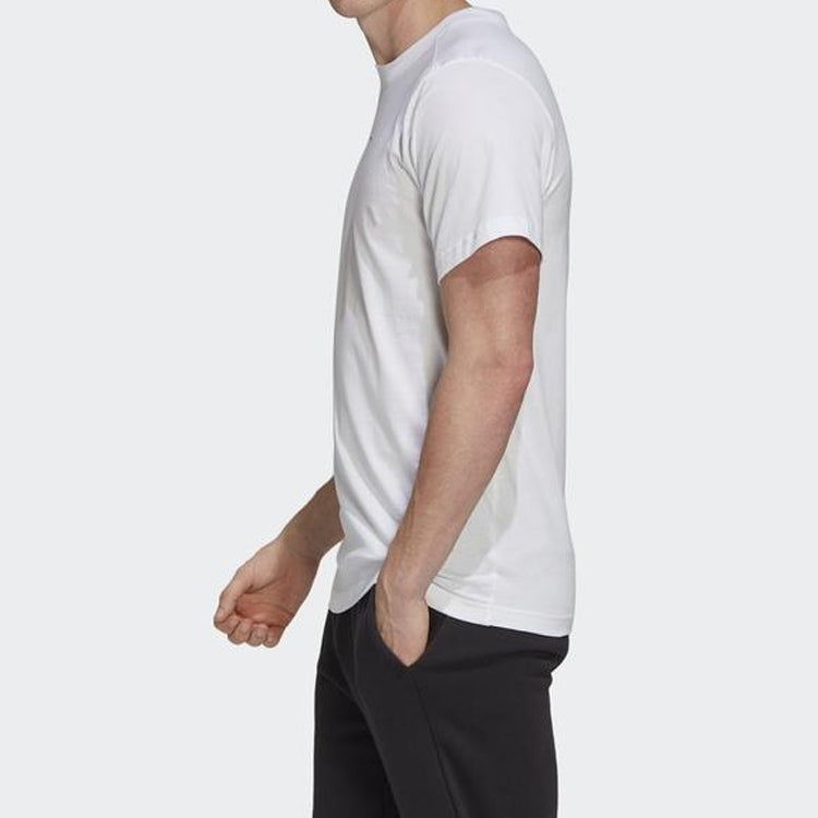 adidas M 3S Tape Tee Sports Round Neck Short Sleeve White FL3605