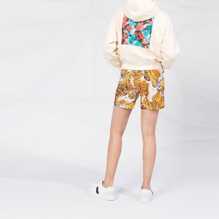 (WMNS) KENZO SS21 Pattern Long Sleeves Fleece Lined Hoodie Cream Yellow FA62SW7774MO-03