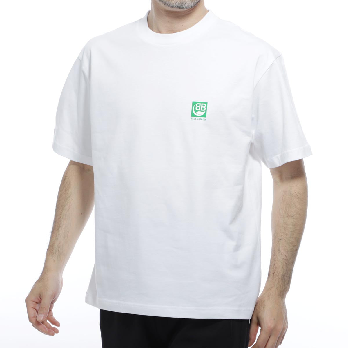 Balenciaga Logo Environmental Friendly Short Sleeve Unisex White 594579THV639000