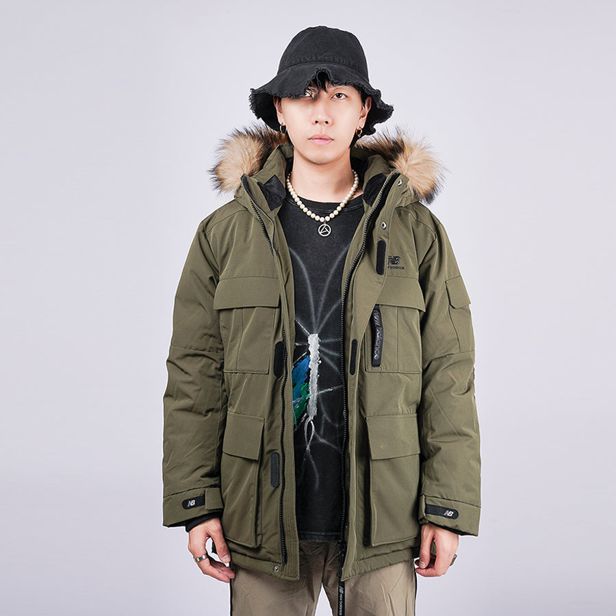 New Balance Warm Long Down Jacket Asia Sizing 'Military Green' NPA46021-KH