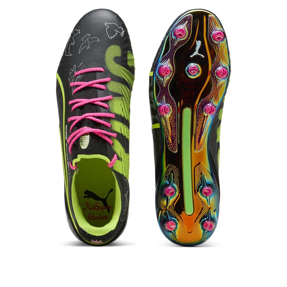 PUMA King Ultimate FG/AG 'KidSuper Black Electric Lime' 108437-01