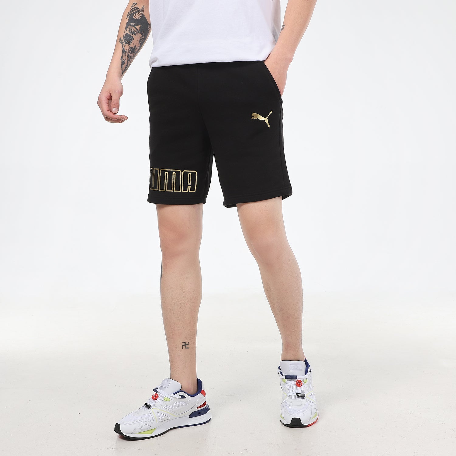 PUMA Logo Sports Shorts 'Black' 847590-51