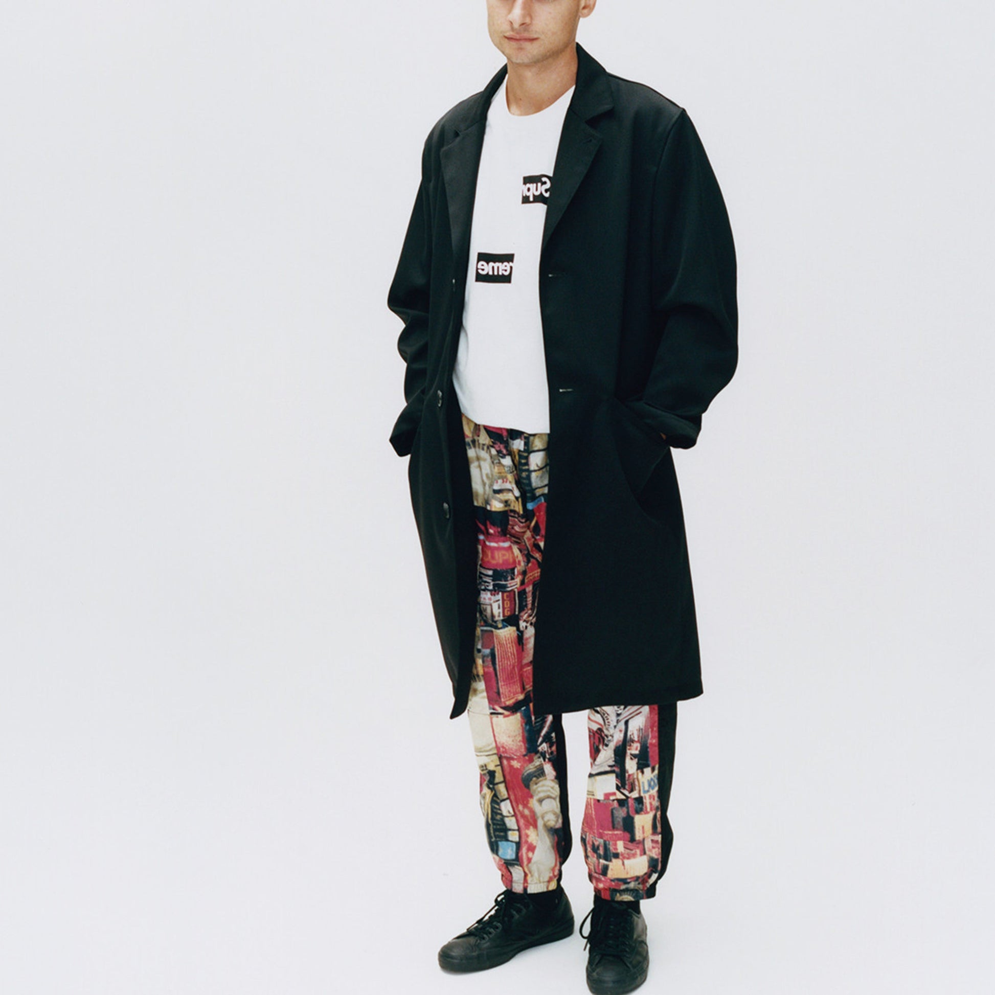 Supreme FW18 X Comme des Garcons Shirt Wool Overcoat 'Black' SUP-FW18-406