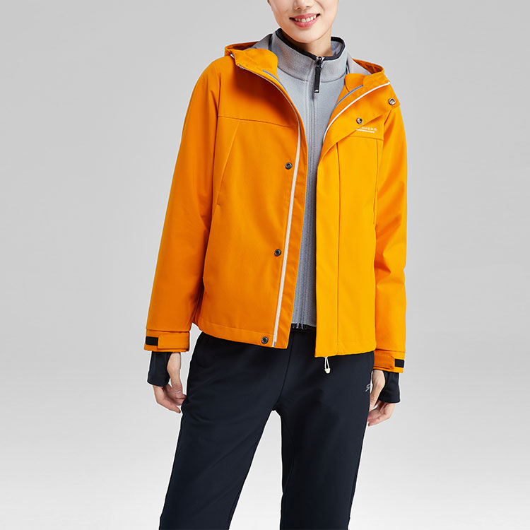 (WMNS) Skechers Solid Color Zipper 3-In-1 Jacket 'Orange Teal' P423W186-00S6