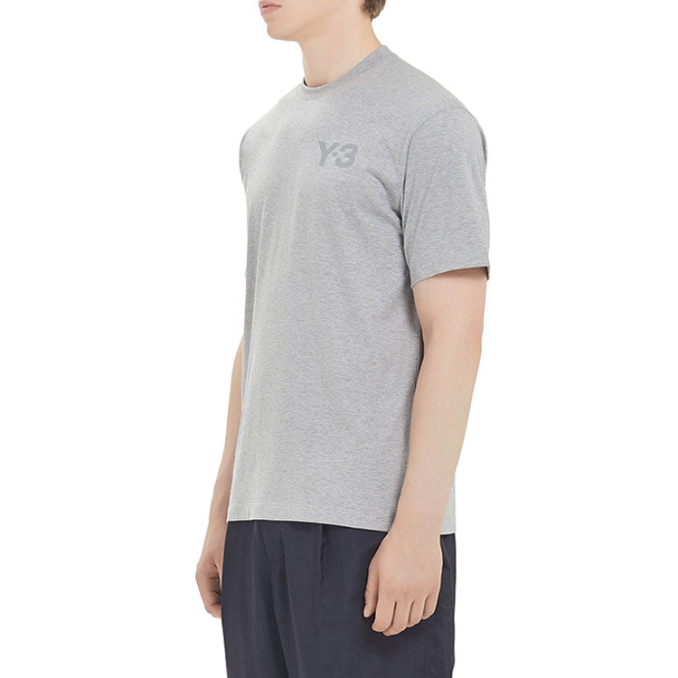 Men's Y-3 Casual Logo Round Neck Short Sleeve Gray T-Shirt GK4505
