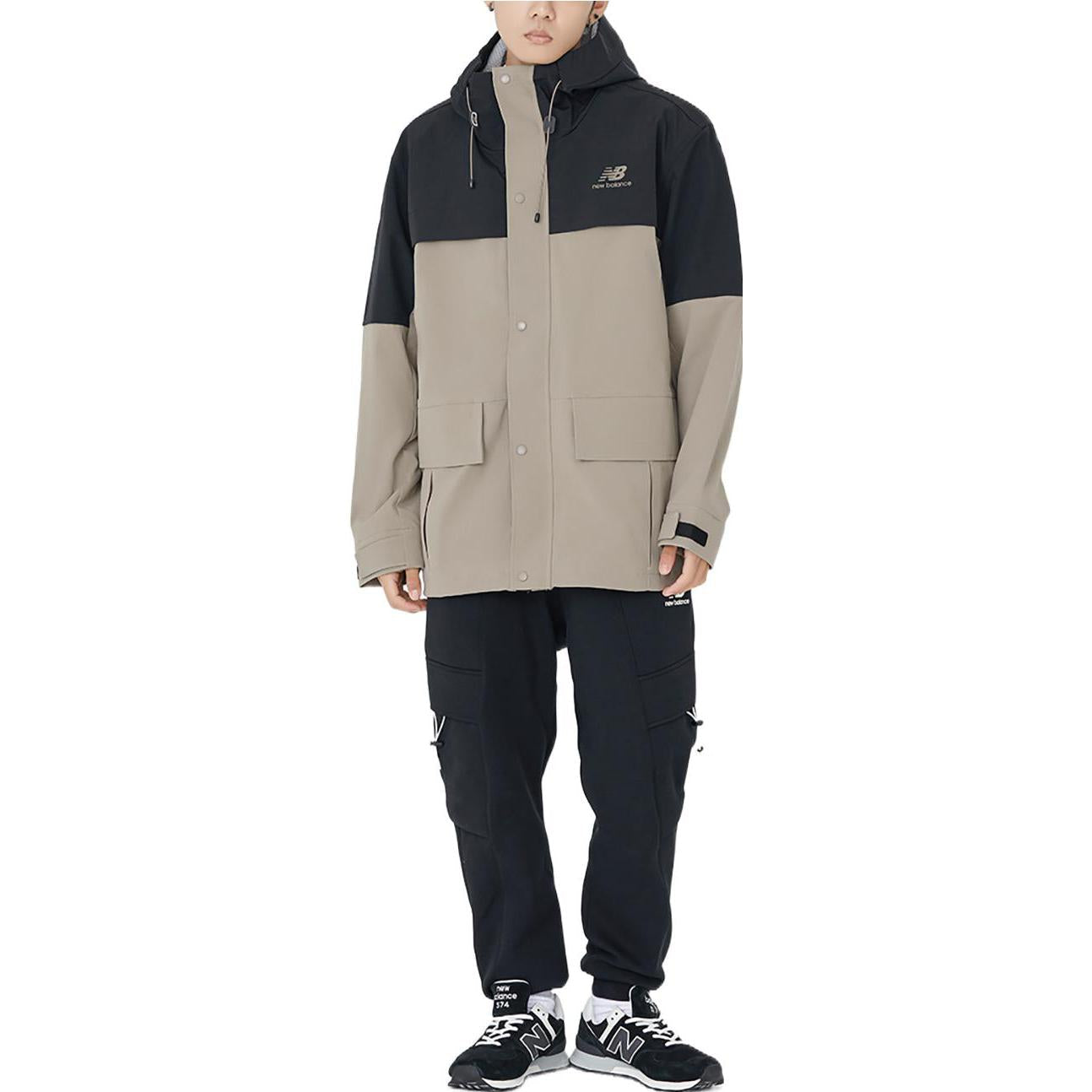 New Balance Detachable Hooded Two-In-One Woven Solid Jacket Asia Sizing 'Khaki' AMJ23315-DRI