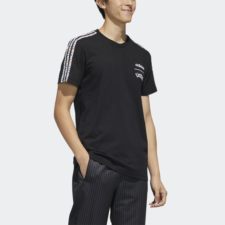 adidas neo x POKEMON Crossover Alphabet Printing Sports Round Neck Short Sleeve Black FM6029