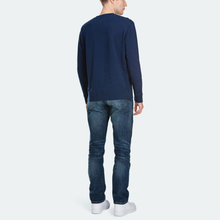 Men's Levis Casual Alphabet Logo Printing Round Neck Navy Blue 85648-0000