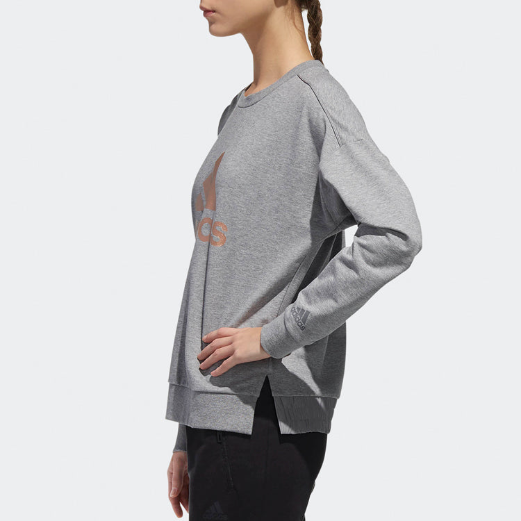 (WMNS) adidas Sports Round Neck Pullover Gray EA3104