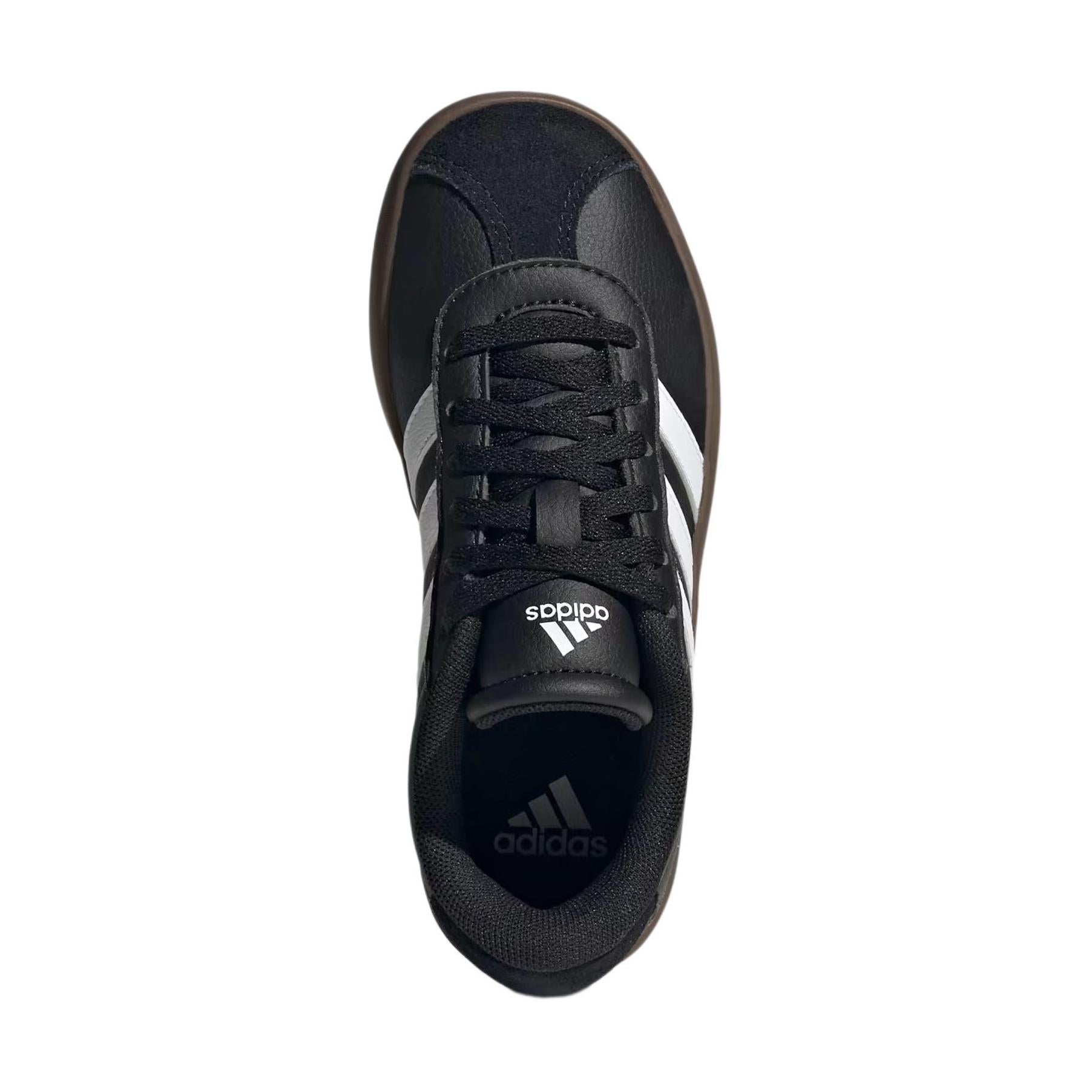 (GS) adidas VL Court 3.0 'Black White Gum' IE3630