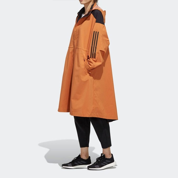 (WMNS) adidas Sports hooded Windproof Long Jacket Khaki Brown ED1409